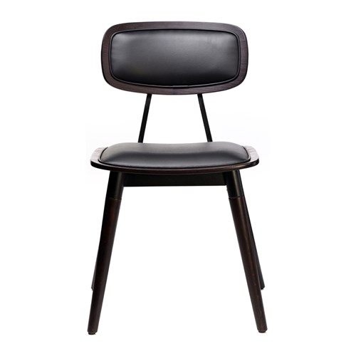 4242203_Felix Chair – Black Vinyl Seat – Chocolate – Black Frame_f1